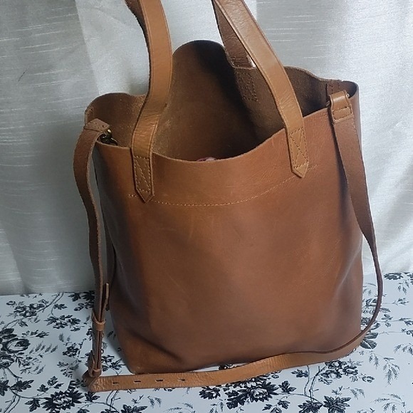 Madewell Leather Transport Tote Bag Shoulder Crossbody Adjustable Strap Brown - Picture 2 of 15